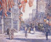 Childe Hassam Early Morning on the Avenue in May 1917 oil painting reproduction